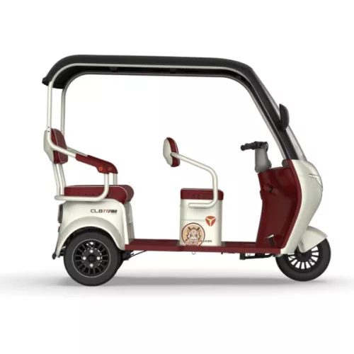 YADEA CL8 ELEKTROMOS HÁROMKEREKŰ (72V 23Ah grafén, 31km/h, 1000W, 180N·m, 184,4kg) - Krémfehér-bordó